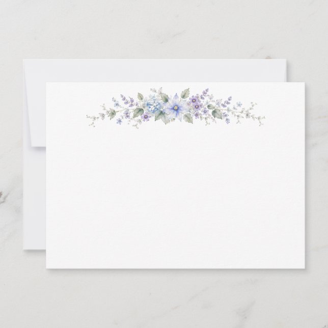 Blue Wildflower Flat Notecards (Front)