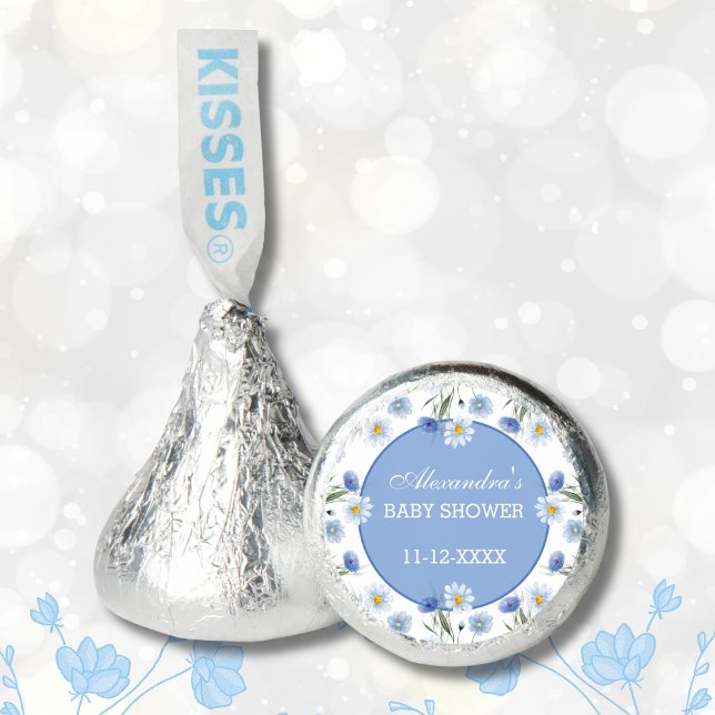 Blue Wildflower Floral Boho Baby Shower Favors (Creator Uploaded)