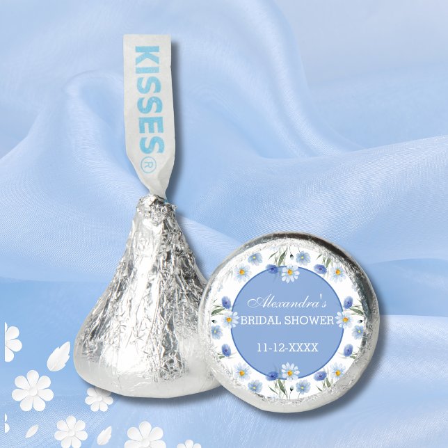 Blue Wildflower Floral Boho Bridal Shower  Hershey Hershey®'s Kisses® (Creator Uploaded)
