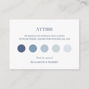 Blue Wildflower Garden Wedding Attire Information Enclosure Card
