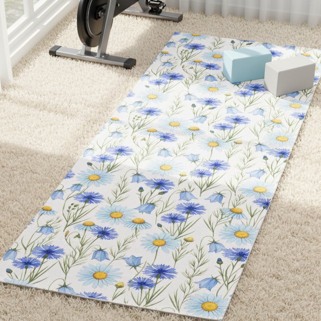 Blue Wildflower Meadow Yoga Mat (Creator Uploaded)