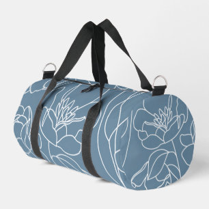 Blue Wildflower Modern Duffle Bag
