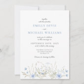 Blue Wildflower Periwinkle Wedding Invitation | Zazzle