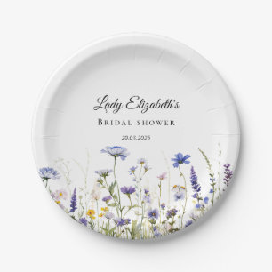 Blue Wildflower Regency Bridal Collection Paper Plates