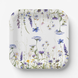 Blue Wildflower Regency Bridal Collection Paper Plates