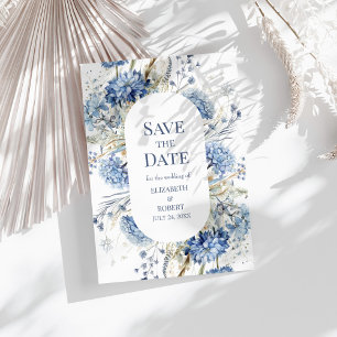 Blue Wildflower Save the Date Card