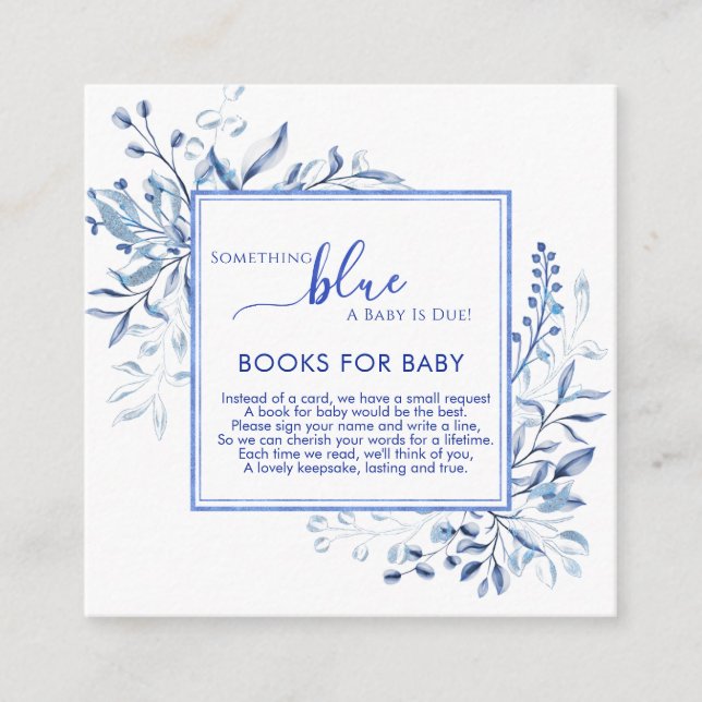 Blue Wildflower Something Blue Books for Baby   Enclosure Card (Front)