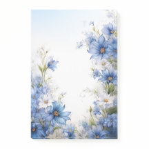 Blue Wildflower Stationery Elegant Floral