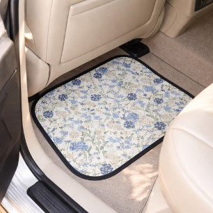 Blue Wildflower Watercolor Car Floor Mat