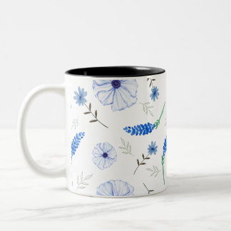 Blue Wildflower Watercolour Mug