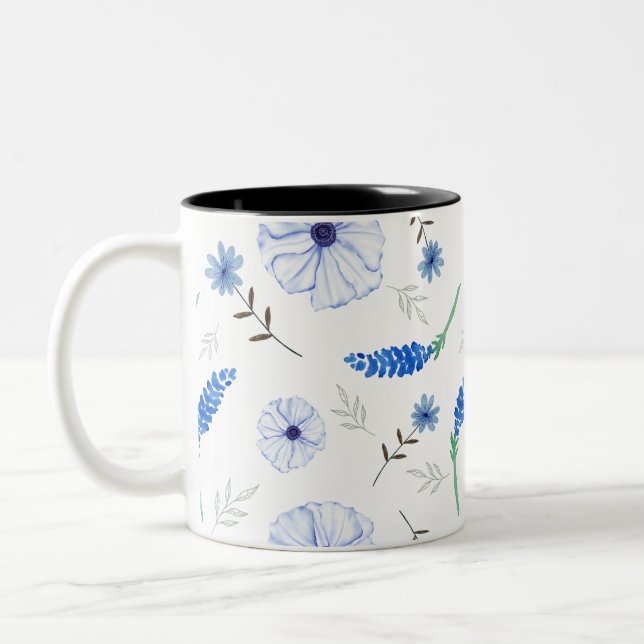 Blue Wildflower Watercolour Mug (Left)