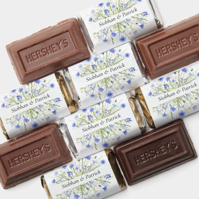 Blue Wildflower Wedding Favor Hershey's Choc Bar (Assorted)