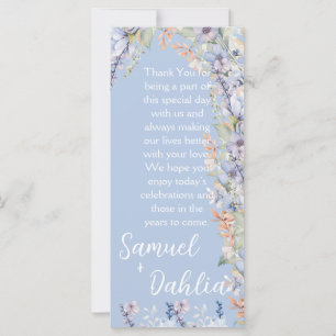 Blue Wildflower Wedding Reception Thank You