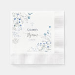 blue wildflowers Baptism Napkins