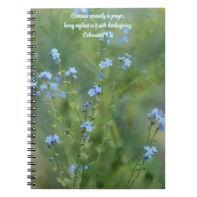 Blue Wildflowers Meadow Flower Art Prayer Journal (Front)