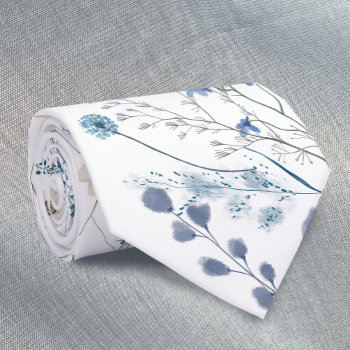 Blue Wildflowers Neck Tie by amoredesign at Zazzle