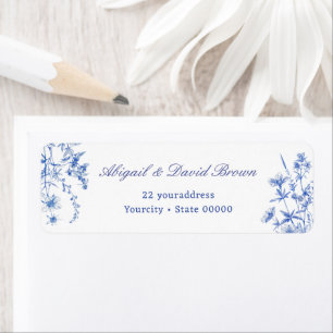 Blue Wildflowers Return Address Label