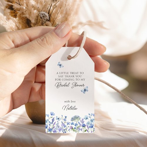 Blue Wildflowers Sweet Floral Bridal Shower Favor Gift Tags