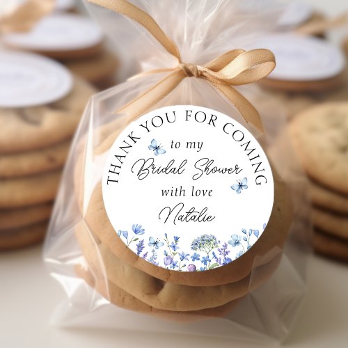 Blue Wildflowers Sweet Floral Thank You for Coming Classic Round Sticker