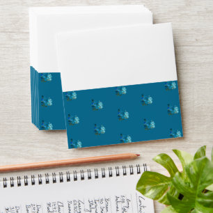 Blue Wildflowers Watercolor Floral Art Envelope