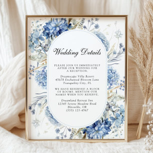 Blue Wildflowers Watercolor Floral Wedding Details