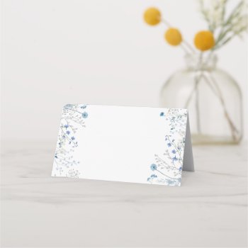 Blue Wildflowers Watercolor Place Card by amoredesign at Zazzle