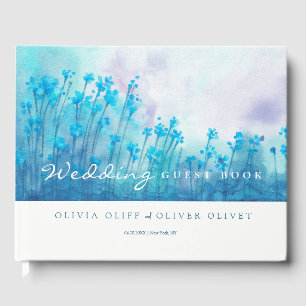 Blue Wildflowers Wedding Guest Book