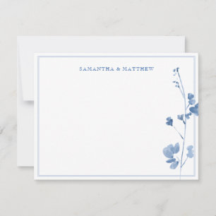 Blue Wildflowers with Double Border Note Card