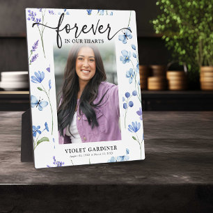 Blue Wildlfower Photo Forever in our Hearts Plaque