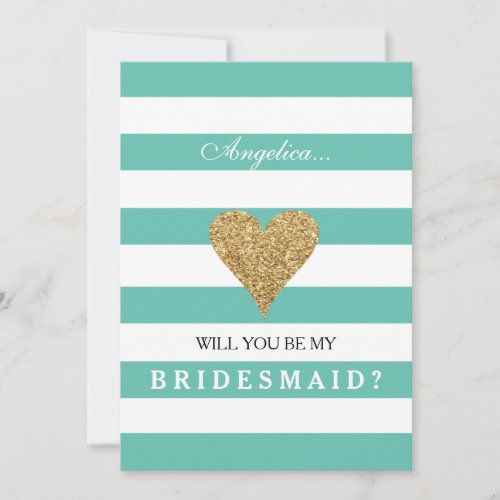 Blue Will You Be My Bridesmaid Invitation