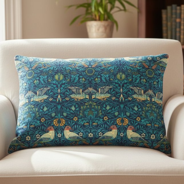 Blue William Morris Art Birds Pillow (Creator Uploaded)