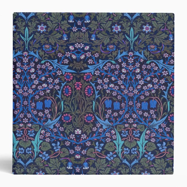 Blue William Morris Art Nouveau Binder (Front)