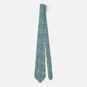 BLUE WILLIAM MORRIS NECK TIE