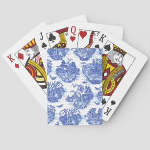 Blue Willow Animal Rabbit Deer Fox Bird Toile Art Poker Cards