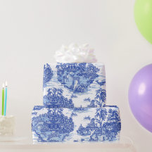 Blue Willow Animal Rabbit Deer Fox Bird Toile Art 