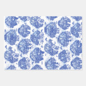 Blue Willow Animal Rabbit Deer Fox Bird Toile Art  Wrapping Paper Sheets (Front 2)