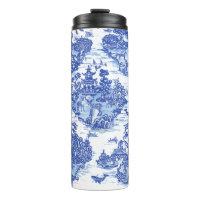 Blue Willow Animal Rabbit Deer Fox Bird Toile