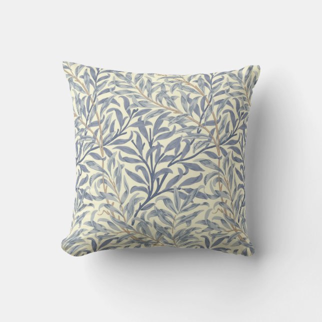 Blue Willow Bough (by William Morris) Throw Pillow (Front)