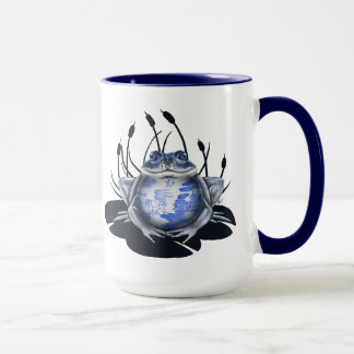 Blue Willow Bull Frog Coffee Mug
