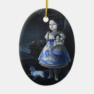 Blue Willow Ceramic Ornament