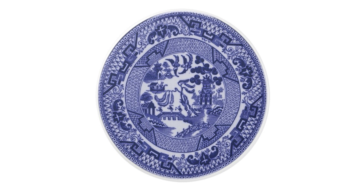 Blue Willow China Design Ceramic Knob v4 Zazzle