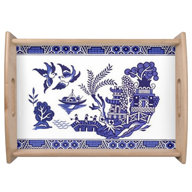 Blue Willow China Design  Serving Tray (Front)
