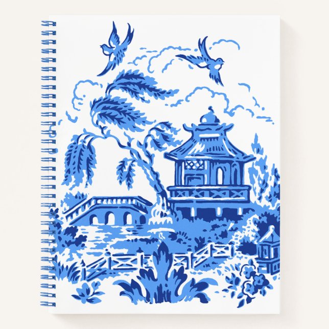 Blue Willow China Design Sketchbook Notebook (Front)