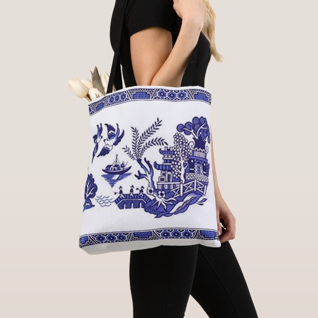 Blue Willow China Design Tote Bag (Close Up)