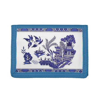 Blue Willow China Design  Trifold Wallet