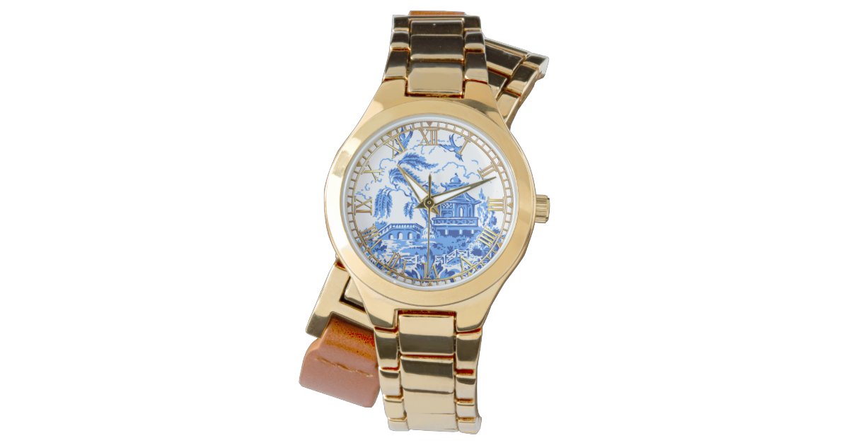 Blue Willow China Ladies Women S Watch Zazzle Com