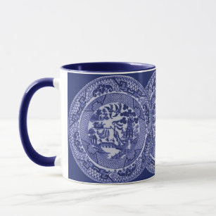 Blue Willow Dishes, Delft Blue, Porcelain Chinaware, Unique Cool Coffee Mugs Calamityware: Things Could Be Worse (Set of 4), Single 12-oz Mug