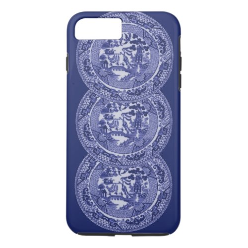 Blue Willow China Stacked Plates on Cobalt iPhone 8 Plus7 Plus Case