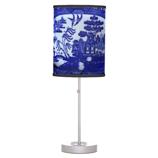 Blue Willow China Table Lamp - (Front)