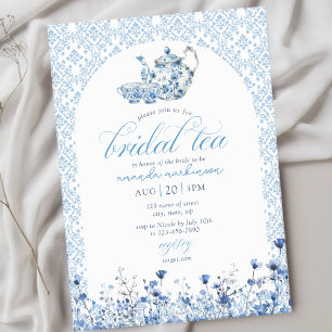 Blue Willow Chinoiserie Bridal Tea Shower Party Invitation